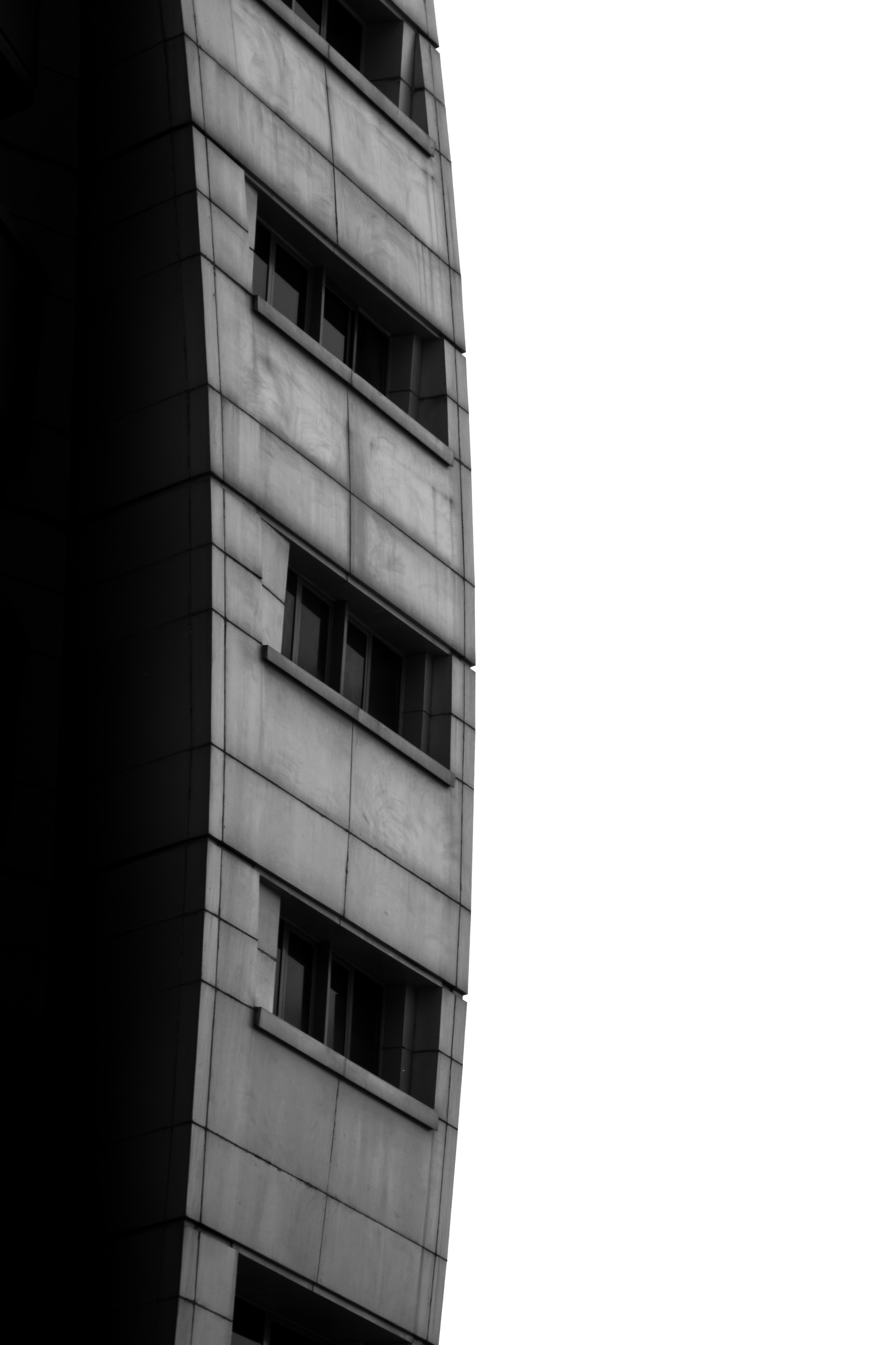 grayscale photo of concrete building